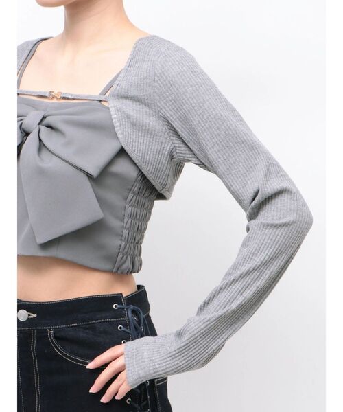 EATME（イートミー）の「BIGリボンキャミアンサンブル（シャツ/ブラウス・レディース・オフホワイト/ピンク/グレー・FREE）」の22枚目の写真