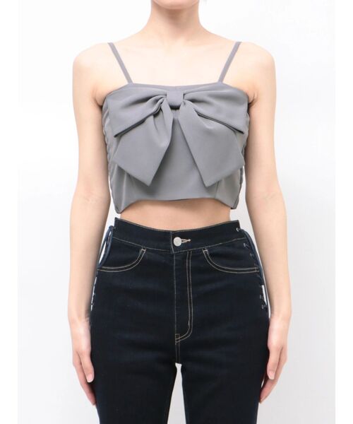 EATME（イートミー）の「BIGリボンキャミアンサンブル（シャツ/ブラウス・レディース・オフホワイト/ピンク/グレー・FREE）」の5枚目の写真