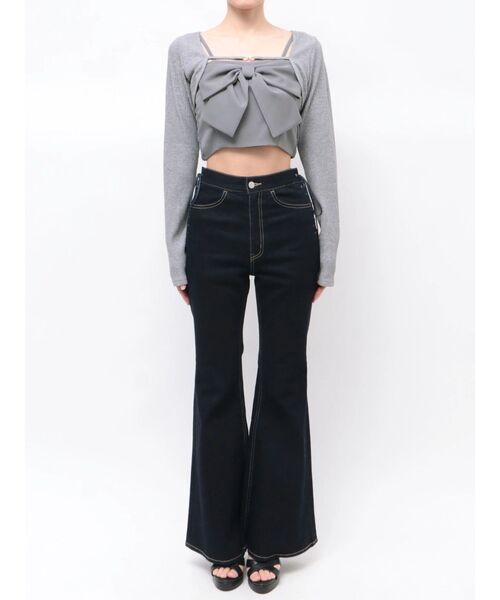 EATME（イートミー）の「BIGリボンキャミアンサンブル（シャツ/ブラウス・レディース・オフホワイト/ピンク/グレー・FREE）」の7枚目の写真