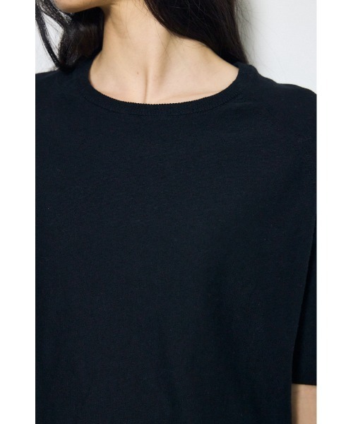 AZUL by moussy(アズールバイマウジー)の「カシミヤミックスハーフスリーブニット(ニット/セーター・レディース・ブラック/ブラック系その他/ライトイエロー/オフホワイト・SMALL/MEDIUM)」の14枚目の写真