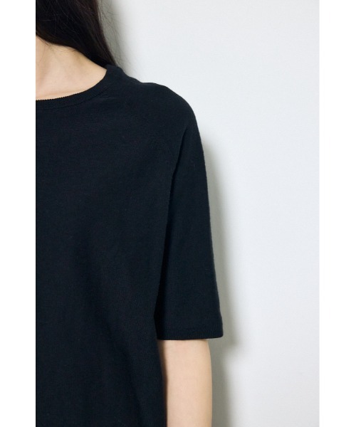 AZUL by moussy(アズールバイマウジー)の「カシミヤミックスハーフスリーブニット(ニット/セーター・レディース・ブラック/ブラック系その他/ライトイエロー/オフホワイト・SMALL/MEDIUM)」の15枚目の写真