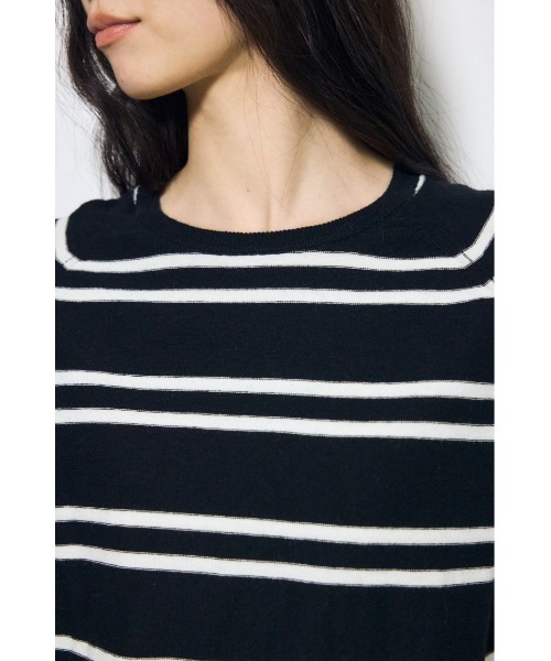 AZUL by moussy(アズールバイマウジー)の「カシミヤミックスハーフスリーブニット(ニット/セーター・レディース・ブラック/ブラック系その他/ライトイエロー/オフホワイト・SMALL/MEDIUM)」の22枚目の写真