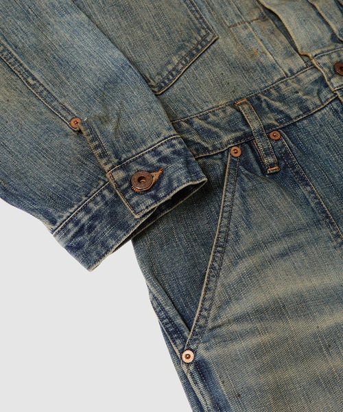 SUGARHILL(シュガーヒル)の「FADED MODERN DENIM JUMPSUITS(つなぎ/オールインワン・メンズ・インディゴブルー・2)」の8枚目の写真