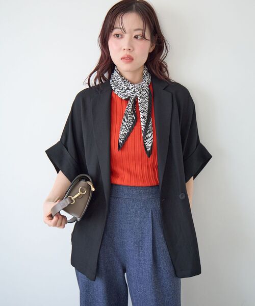 le.coeur blanc（ルクールブラン）の「《WEB限定アイテム》ゼブラプリントプリーツスカーフ（バンダナ/スカーフ・レディース・ブラック/ブラウン・FREE）」の3枚目の写真