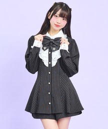 Secret Honey シークレットハニー ストライプ シャツ　地雷　サイズ2 Secret Honey（シークレットハニー） セットアップ 刺繍リボン付