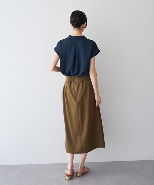 YECCA VECCA(イェッカヴェッカ)の「ドライタッチナロースカート【セットアップ対応】(スカート・レディース・ブラック/ブラウン/ライトベージュ・S/M)」の8枚目の写真