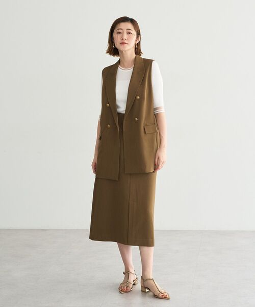YECCA VECCA(イェッカヴェッカ)の「ドライタッチナロースカート【セットアップ対応】(スカート・レディース・ブラック/ブラウン/ライトベージュ・S/M)」の13枚目の写真