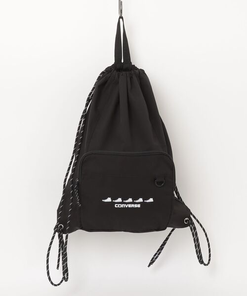CONVERSE(コンバース)の「【CONVERSE/コンバース】SNEAKERS PRINT NAPSACK ナップサック(バックパック/リュック・メンズ・ブラック/オフホワイト/ライトパープル/ホワイト・FREE)」の2枚目の写真