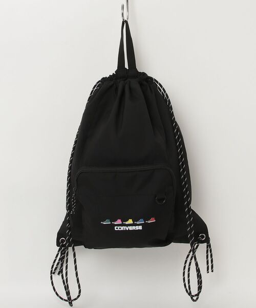 CONVERSE(コンバース)の「【CONVERSE/コンバース】SNEAKERS PRINT NAPSACK ナップサック(バックパック/リュック・メンズ・ブラック/オフホワイト/ライトパープル/ホワイト・FREE)」の3枚目の写真