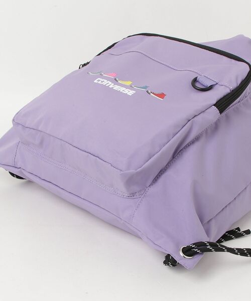 CONVERSE(コンバース)の「【CONVERSE/コンバース】SNEAKERS PRINT NAPSACK ナップサック(バックパック/リュック・メンズ・ブラック/オフホワイト/ライトパープル/ホワイト・FREE)」の6枚目の写真