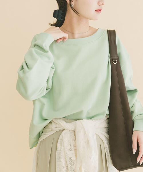 ITEMS URBANRESEARCH（アイテムズ アーバンリサーチ）の「ボートネックスウェット（スウェット・レディース・ミント/ライトグレー/チャコールグレー・FREE）」の3枚目の写真