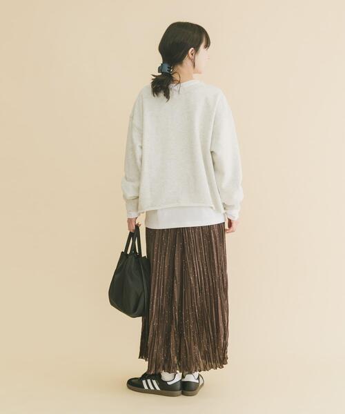 ITEMS URBANRESEARCH（アイテムズ アーバンリサーチ）の「ボートネックスウェット（スウェット・レディース・ミント/ライトグレー/チャコールグレー・FREE）」の4枚目の写真