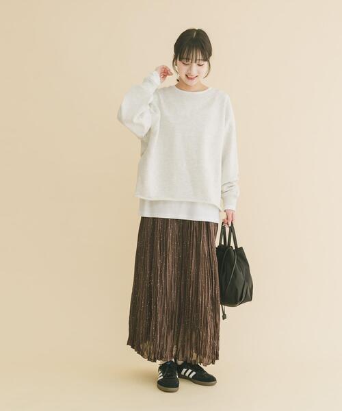 ITEMS URBANRESEARCH（アイテムズ アーバンリサーチ）の「ボートネックスウェット（スウェット・レディース・ミント/ライトグレー/チャコールグレー・FREE）」の5枚目の写真