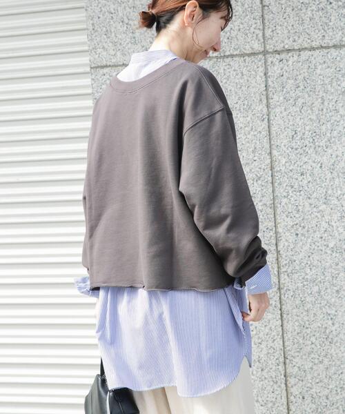 ITEMS URBANRESEARCH（アイテムズ アーバンリサーチ）の「ボートネックスウェット（スウェット・レディース・ミント/ライトグレー/チャコールグレー・FREE）」の13枚目の写真