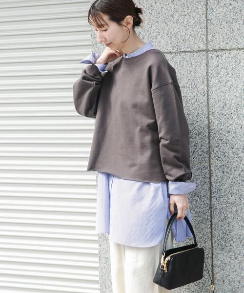 ITEMS URBANRESEARCH（アイテムズ アーバンリサーチ）の「ボートネックスウェット（スウェット・レディース・ミント/ライトグレー/チャコールグレー・FREE）」の14枚目の写真