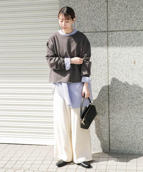 ITEMS URBANRESEARCH（アイテムズ アーバンリサーチ）の「ボートネックスウェット（スウェット・レディース・ミント/ライトグレー/チャコールグレー・FREE）」の15枚目の写真