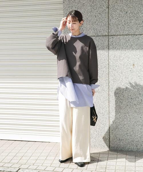 ITEMS URBANRESEARCH（アイテムズ アーバンリサーチ）の「ボートネックスウェット（スウェット・レディース・ミント/ライトグレー/チャコールグレー・FREE）」の16枚目の写真