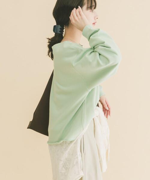 ITEMS URBANRESEARCH（アイテムズ アーバンリサーチ）の「ボートネックスウェット（スウェット・レディース・ミント/ライトグレー/チャコールグレー・FREE）」の21枚目の写真