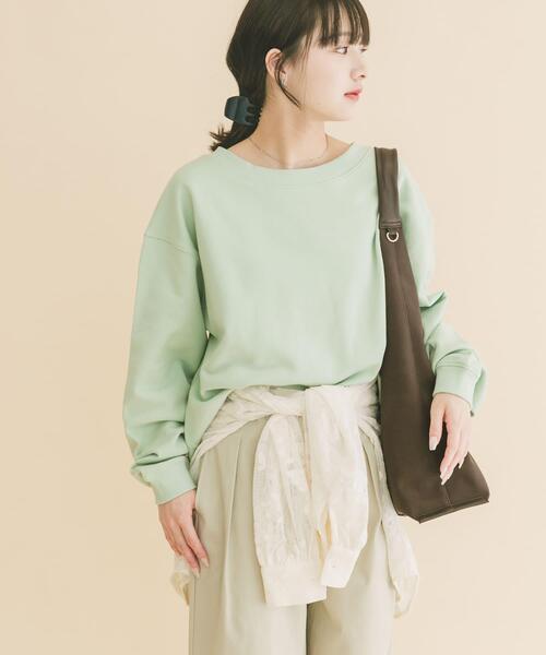 ITEMS URBANRESEARCH（アイテムズ アーバンリサーチ）の「ボートネックスウェット（スウェット・レディース・ミント/ライトグレー/チャコールグレー・FREE）」の22枚目の写真