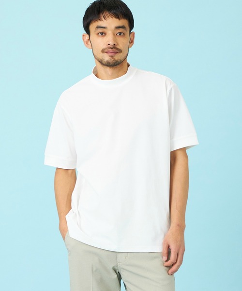 EDWIN（エドウィン）の「EDWIN エドウィン デニスラ モックネックTシャツ 半袖（Tシャツ/カットソー・メンズ・ネイビー/グレー/チャコールグレー/ホワイト・SMALL/MEDIUM/LARGE/X-LARGE）」の2枚目の写真