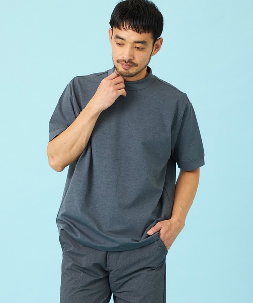 EDWIN（エドウィン）の「EDWIN エドウィン デニスラ モックネックTシャツ 半袖（Tシャツ/カットソー・メンズ・ネイビー/グレー/チャコールグレー/ホワイト・SMALL/MEDIUM/LARGE/X-LARGE）」の5枚目の写真