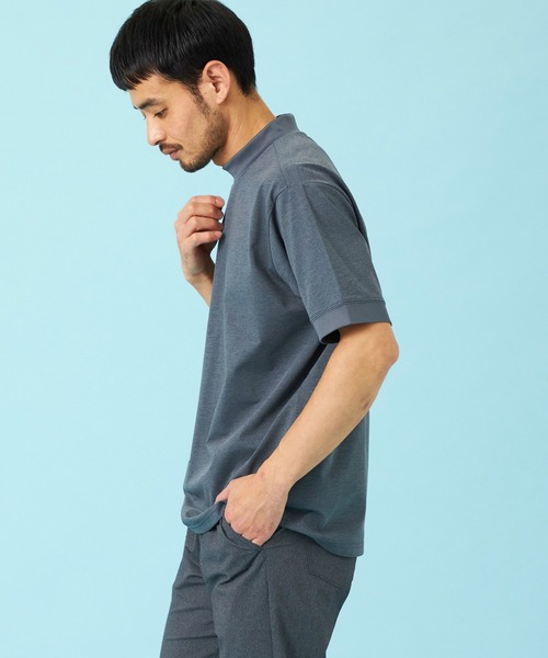 EDWIN（エドウィン）の「EDWIN エドウィン デニスラ モックネックTシャツ 半袖（Tシャツ/カットソー・メンズ・ネイビー/グレー/チャコールグレー/ホワイト・SMALL/MEDIUM/LARGE/X-LARGE）」の6枚目の写真