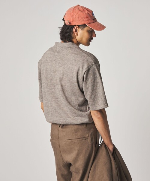 Steven Alan（スティーブンアラン）の「＜Steven Alan＞ 14G ラミー 2B ショートスリーブ ポロシャツ（ポロシャツ・メンズ・ベージュ/ダークブラウン・L/XL/M/S）」の9枚目の写真