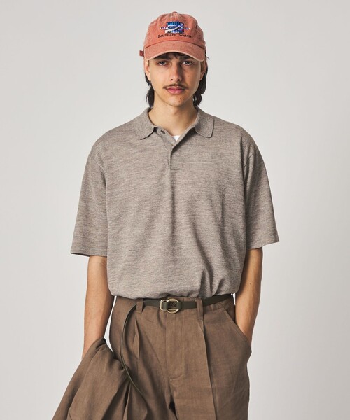 Steven Alan（スティーブンアラン）の「＜Steven Alan＞ 14G ラミー 2B ショートスリーブ ポロシャツ（ポロシャツ・メンズ・ベージュ/ダークブラウン・L/XL/M/S）」の11枚目の写真