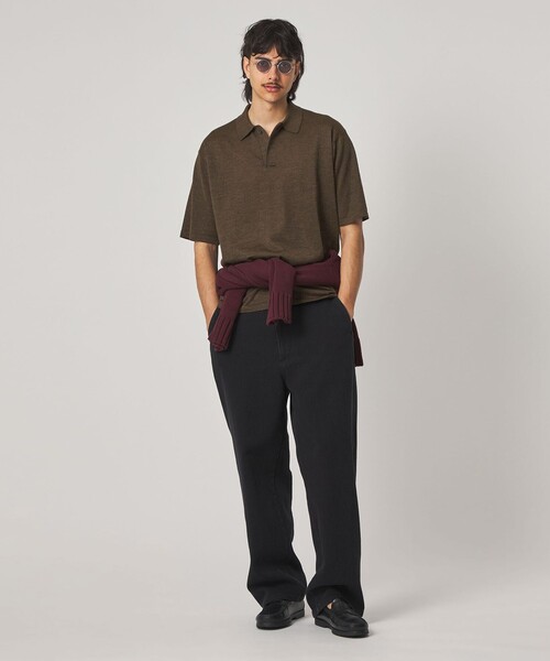 Steven Alan（スティーブンアラン）の「＜Steven Alan＞ 14G ラミー 2B ショートスリーブ ポロシャツ（ポロシャツ・メンズ・ベージュ/ダークブラウン・L/XL/M/S）」の12枚目の写真