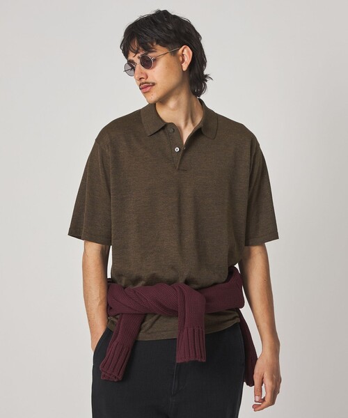 Steven Alan（スティーブンアラン）の「＜Steven Alan＞ 14G ラミー 2B ショートスリーブ ポロシャツ（ポロシャツ・メンズ・ベージュ/ダークブラウン・L/XL/M/S）」の13枚目の写真