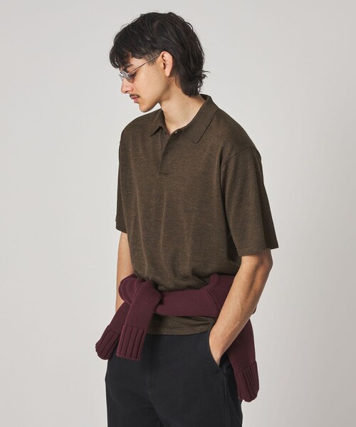 Steven Alan（スティーブンアラン）の「＜Steven Alan＞ 14G ラミー 2B ショートスリーブ ポロシャツ（ポロシャツ・メンズ・ベージュ/ダークブラウン・L/XL/M/S）」の14枚目の写真