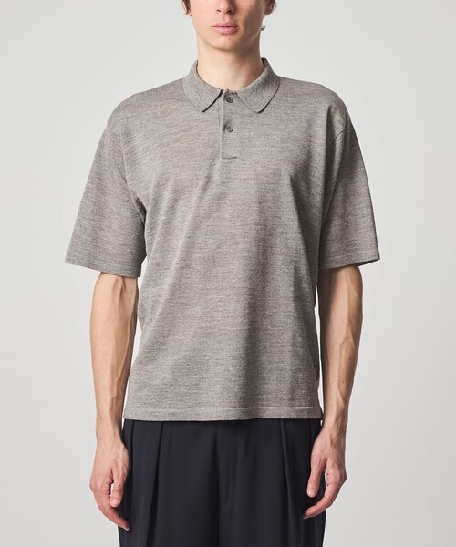 Steven Alan（スティーブンアラン）の「＜Steven Alan＞ 14G ラミー 2B ショートスリーブ ポロシャツ（ポロシャツ・メンズ・ベージュ/ダークブラウン・L/XL/M/S）」の16枚目の写真