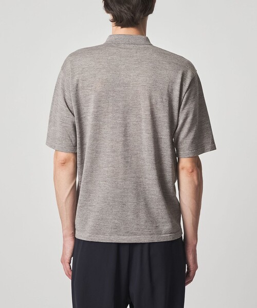 Steven Alan（スティーブンアラン）の「＜Steven Alan＞ 14G ラミー 2B ショートスリーブ ポロシャツ（ポロシャツ・メンズ・ベージュ/ダークブラウン・L/XL/M/S）」の18枚目の写真