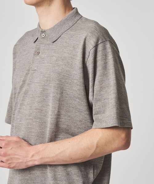 Steven Alan（スティーブンアラン）の「＜Steven Alan＞ 14G ラミー 2B ショートスリーブ ポロシャツ（ポロシャツ・メンズ・ベージュ/ダークブラウン・L/XL/M/S）」の20枚目の写真