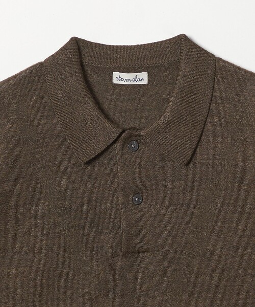 Steven Alan（スティーブンアラン）の「＜Steven Alan＞ 14G ラミー 2B ショートスリーブ ポロシャツ（ポロシャツ・メンズ・ベージュ/ダークブラウン・L/XL/M/S）」の17枚目の写真