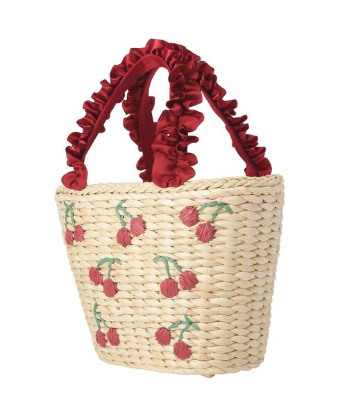 Maison de FLEUR(メゾンドフルール)の「チェリー刺繍メイズカゴバッグ(ハンドバッグ・レディース・レッド・FREE)」の5枚目の写真