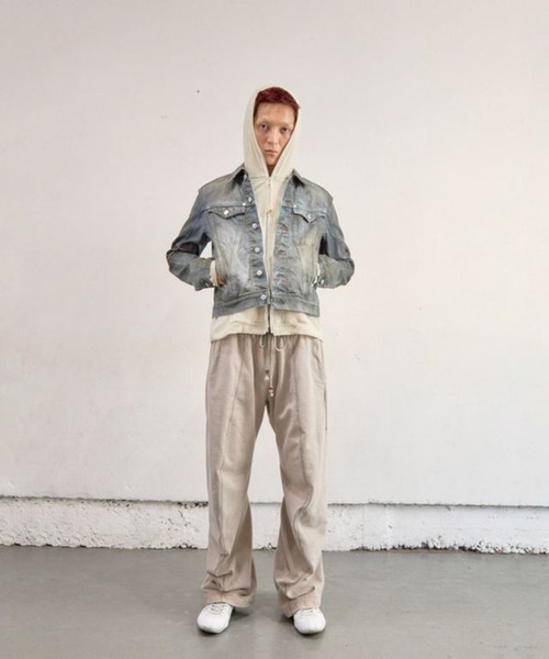 NVRFRGT(ネヴァーフォーゲット)の「Curved Leg Lounge Pants(スウェットパンツ・メンズ・ライトベージュ/ブラック・3/2/1)」の12枚目の写真