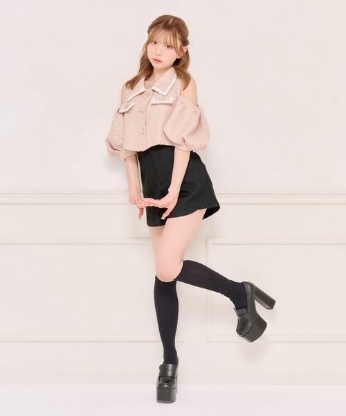 apres jour(アプレジュール)の「ハイウエストショートパンツ(その他パンツ・レディース・アイボリー/ブラック・X-LARGE/フリー)」の15枚目の写真