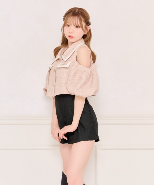 apres jour(アプレジュール)の「ハイウエストショートパンツ(その他パンツ・レディース・アイボリー/ブラック・X-LARGE/フリー)」の14枚目の写真