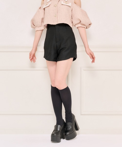 apres jour(アプレジュール)の「ハイウエストショートパンツ(その他パンツ・レディース・アイボリー/ブラック・X-LARGE/フリー)」の11枚目の写真