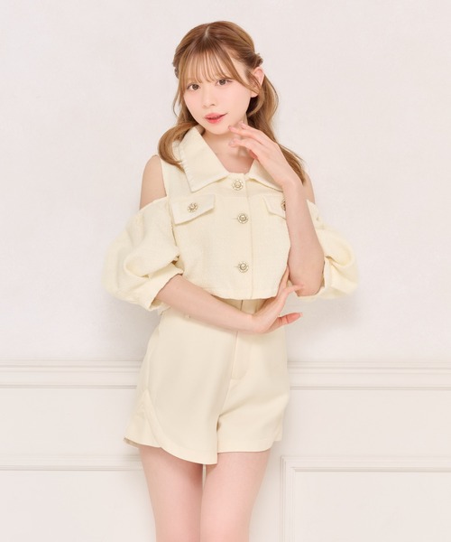 apres jour(アプレジュール)の「ハイウエストショートパンツ(その他パンツ・レディース・アイボリー/ブラック・X-LARGE/フリー)」の5枚目の写真