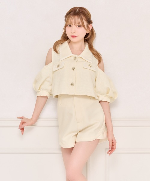 apres jour(アプレジュール)の「ハイウエストショートパンツ(その他パンツ・レディース・アイボリー/ブラック・X-LARGE/フリー)」の6枚目の写真