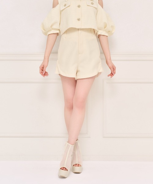 apres jour(アプレジュール)の「ハイウエストショートパンツ(その他パンツ・レディース・アイボリー/ブラック・X-LARGE/フリー)」の3枚目の写真