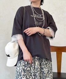 un dix cors | レーススリーブTEE(Tシャツ/カットソー)