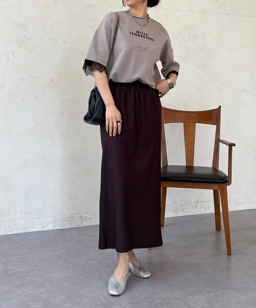 un dix cors(アンディコール)の「レーススリーブTEE(Tシャツ/カットソー・レディース・チャコールグレー/オフホワイト/グレー・FREE)」の20枚目の写真