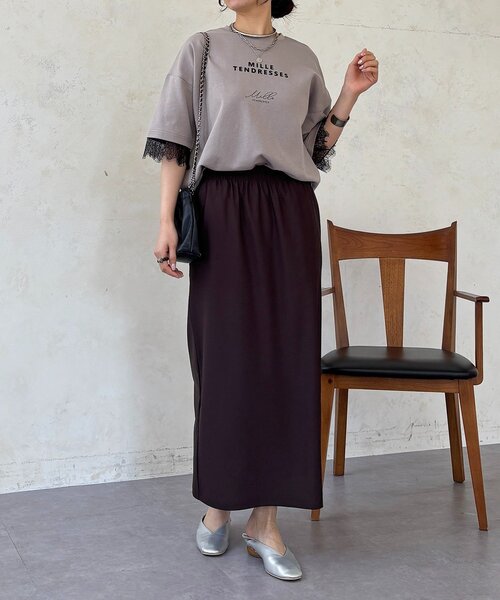 un dix cors(アンディコール)の「レーススリーブTEE(Tシャツ/カットソー・レディース・チャコールグレー/オフホワイト/グレー・FREE)」の22枚目の写真