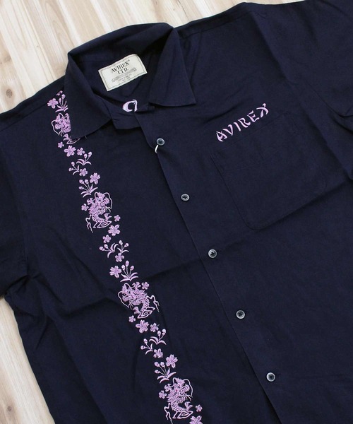 AVIREX(アヴィレックス)の「SOUVENIR S/S SHIRT”DRAGON &CHERRY BLOSSOMS'(シャツ/ブラウス・メンズ・ネイビー/ブラック/アイボリー・XXL/XL/L/M)」の14枚目の写真