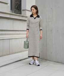 STYLE DELI（スタイルデリ）の「襟付きトリミングボーダーワンピース（ワンピース）」