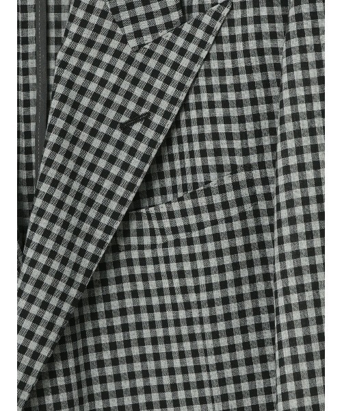 SUIT SQUARE（スーツスクエア）の「GOOVI／ダブルブレストジャケット／ポリエステルリネン／ギンガムチェック（スーツジャケット・メンズ・グレー・3/2/1）」の3枚目の写真