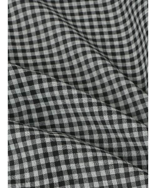 SUIT SQUARE（スーツスクエア）の「GOOVI／ダブルブレストジャケット／ポリエステルリネン／ギンガムチェック（スーツジャケット・メンズ・グレー・3/2/1）」の8枚目の写真